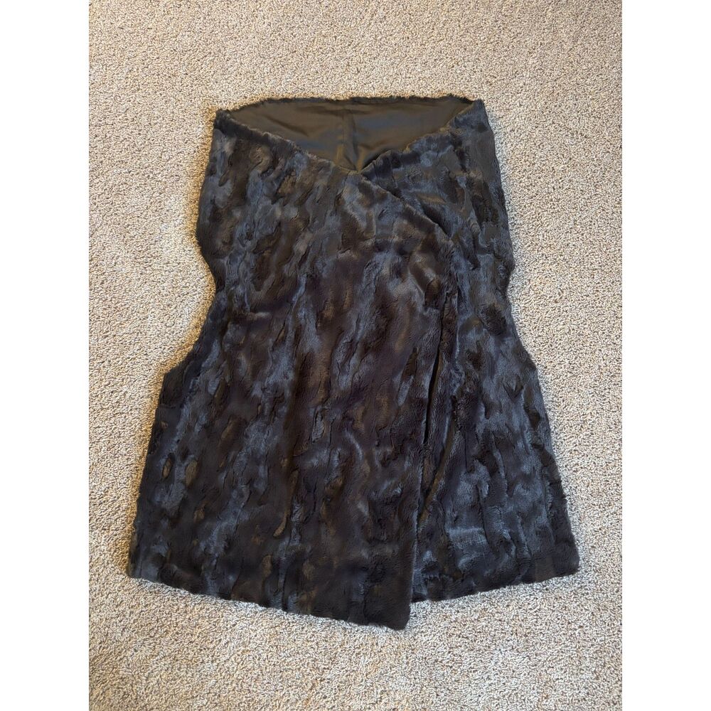 LOGO instant chic Vest Women's 2X Gray Faux Fur Mob Wife Maximalism Luxe